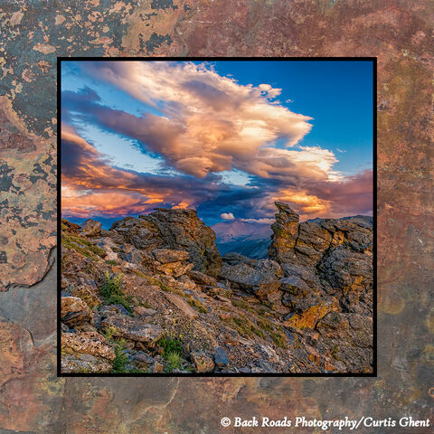 High Mountain Sunset on Slate