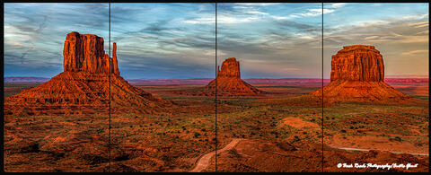 Sunset at the Mittens Quadtriptych