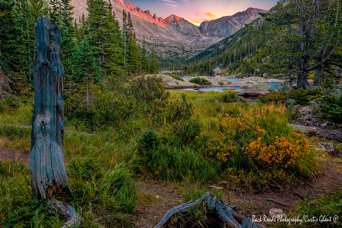 A late evening hike into Mills Lake in Rocky Mountain National Park to photograph the Milky Way, I also had a wonderful sunset...